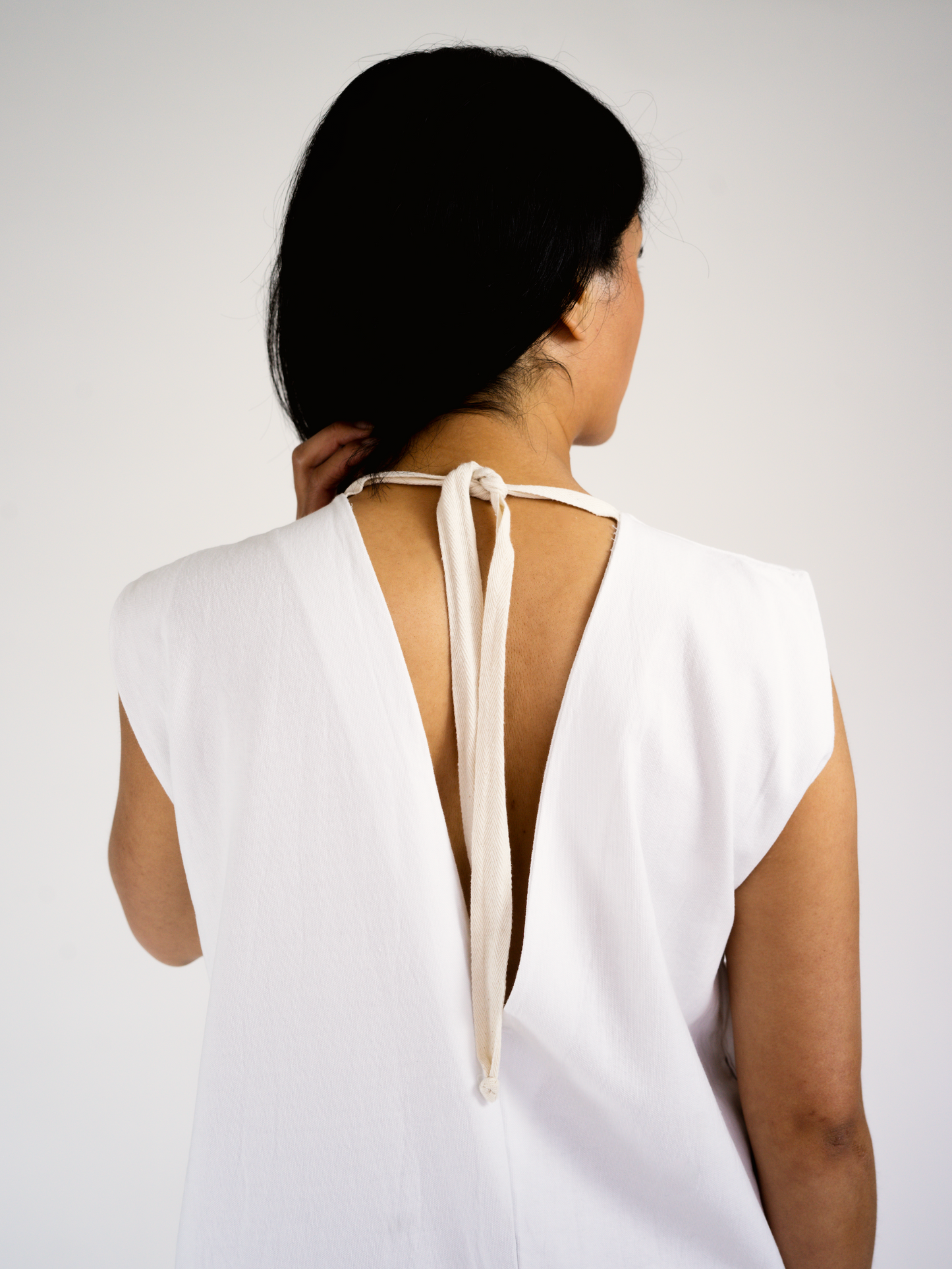 ANGL JUMPSUIT in white canvas