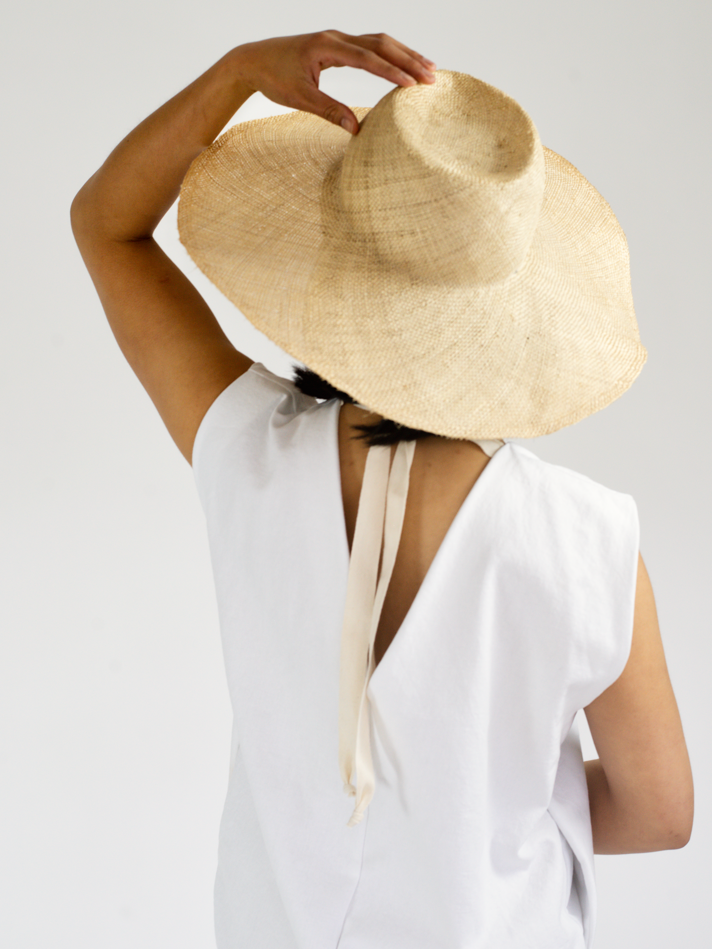 ANGL MIDI DRESS in white canvas