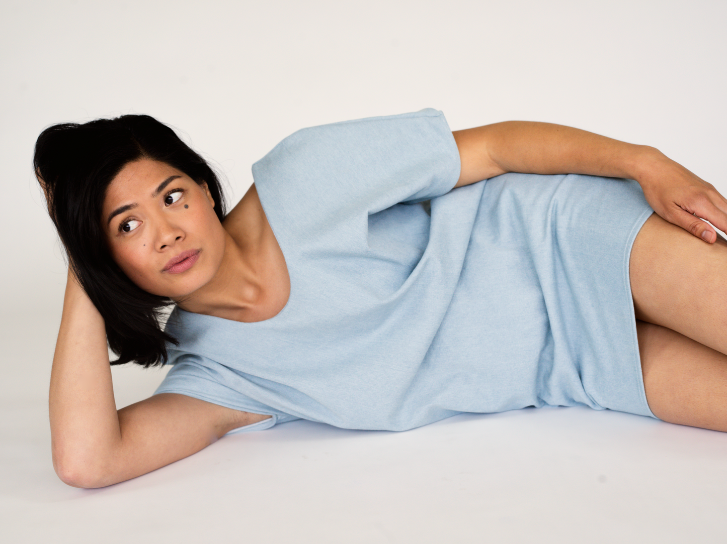 ARC MINI DRESS in denim