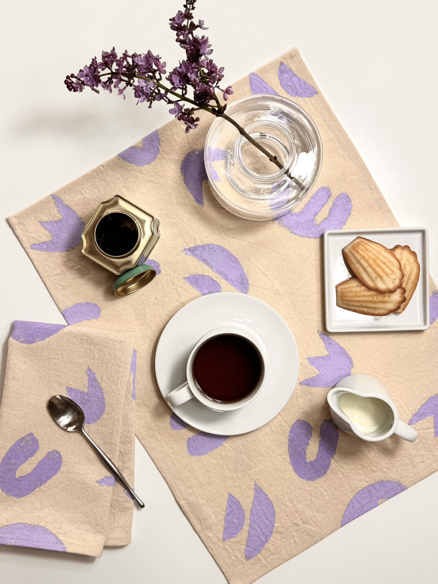 TULIPE NAPKIN + PLACEMAT in natural canvas
