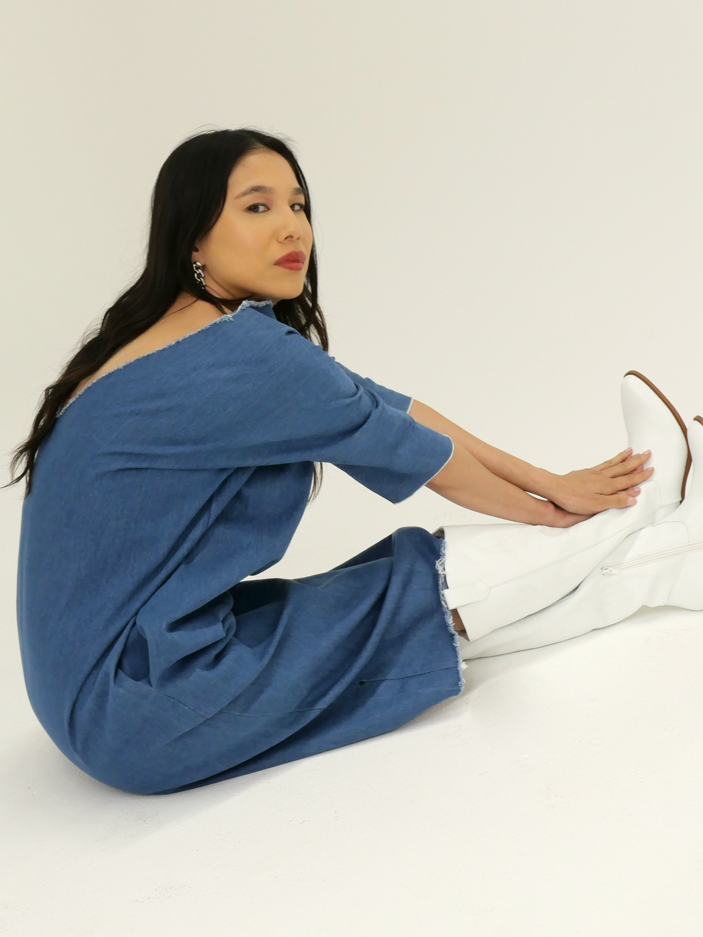 APEX MIDI DRESS in bleu