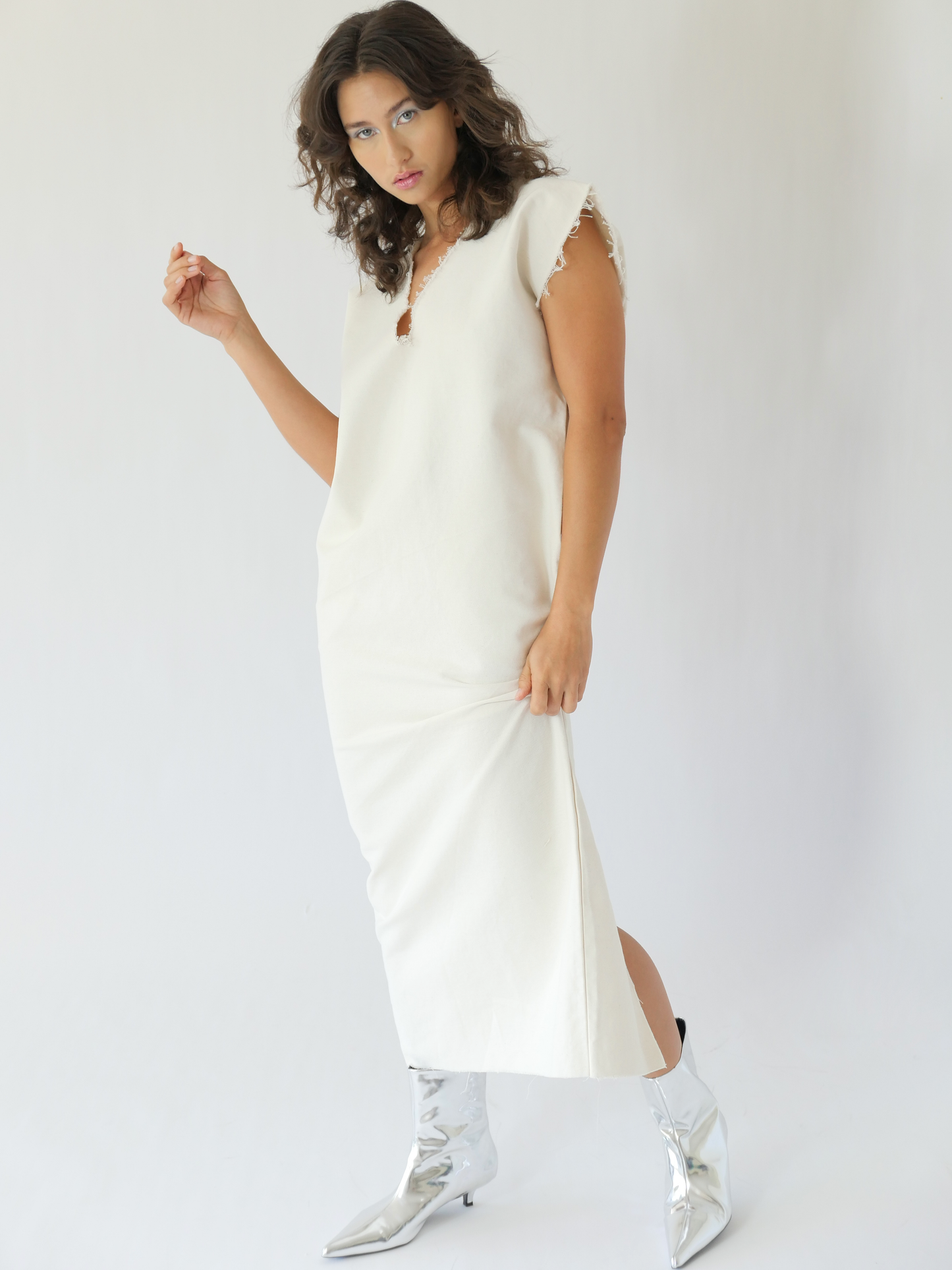 ANGL COLUMN DRESS in cloud