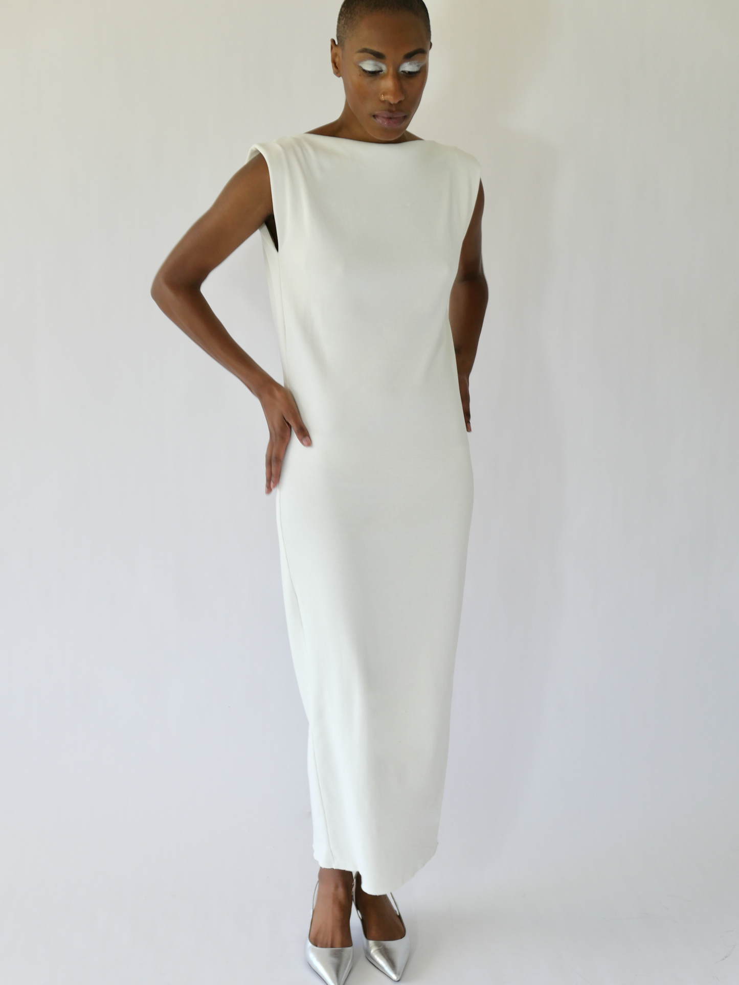 LINEA COLUMN DRESS in bone