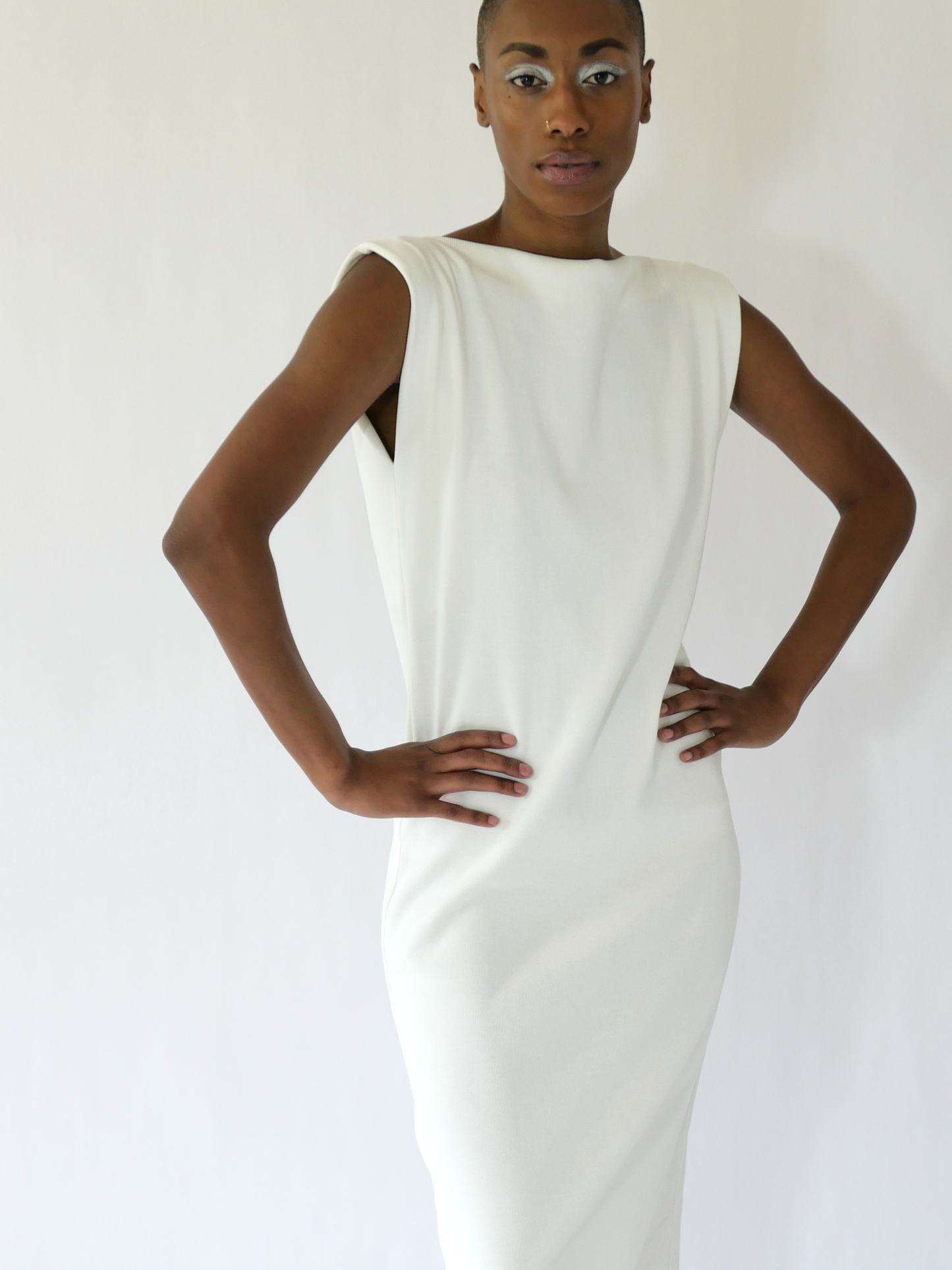 LINEA COLUMN DRESS in bone