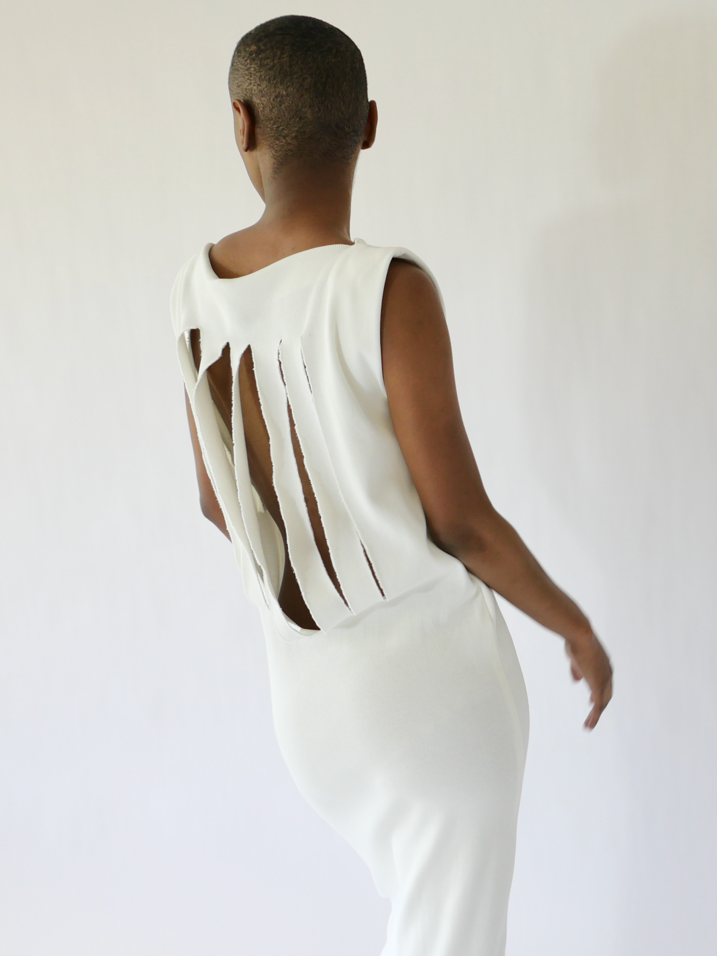 LINEA COLUMN DRESS in bone