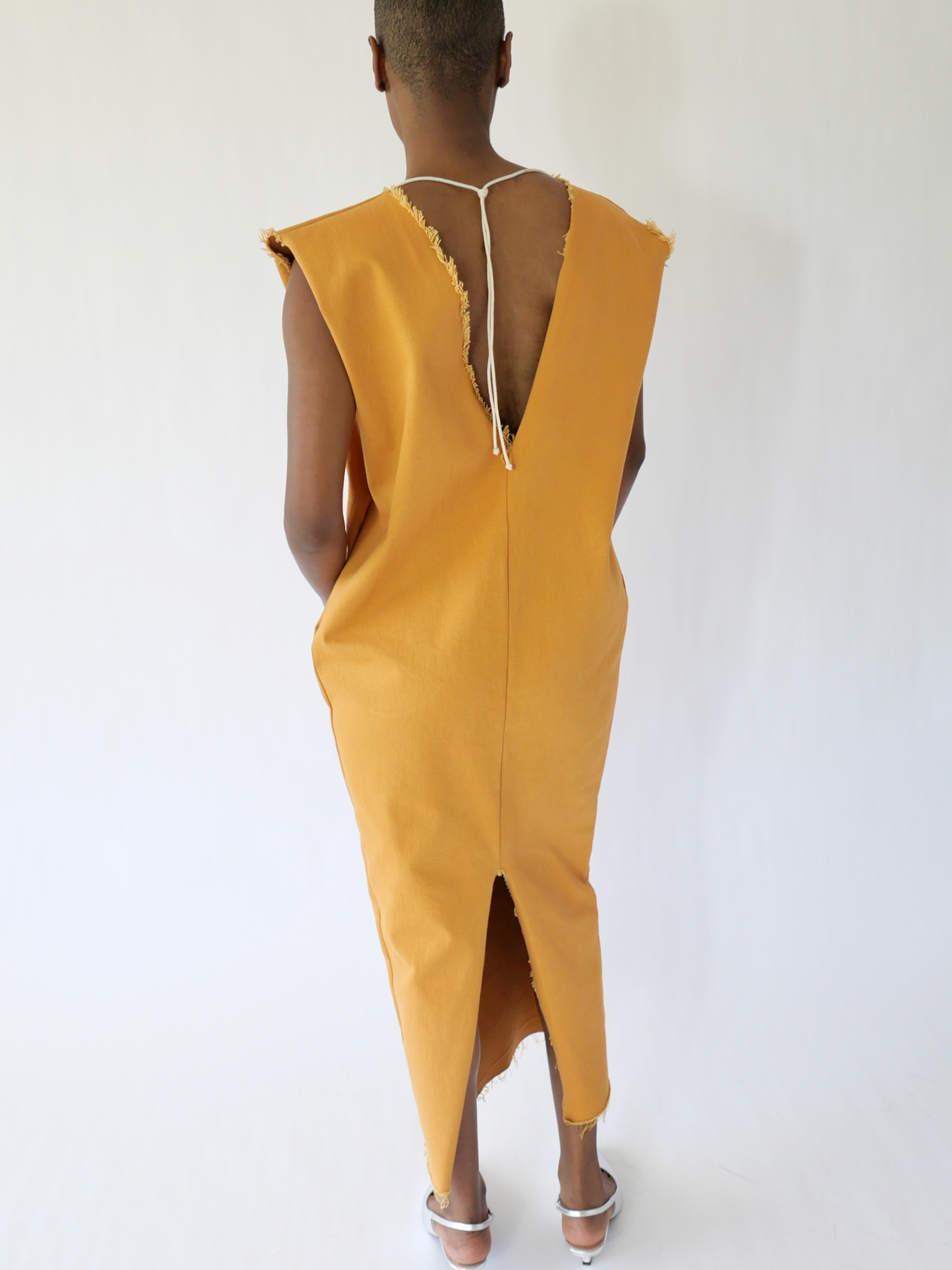 ANGL COLUMN DRESS in papaya