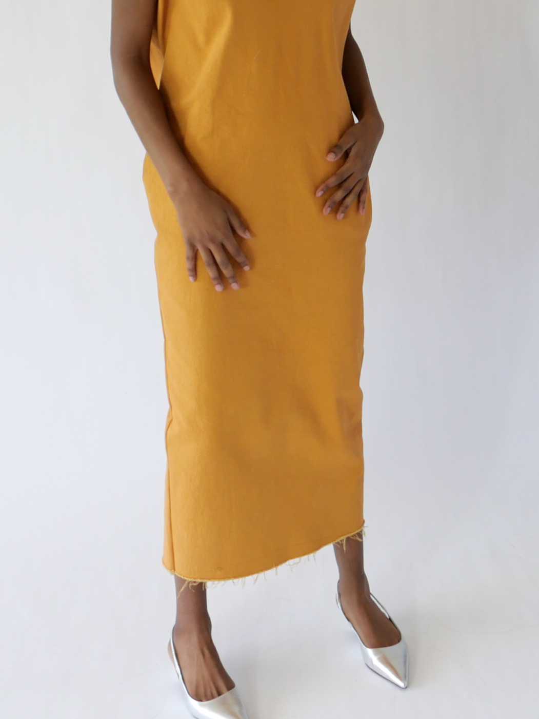 ANGL COLUMN DRESS in papaya