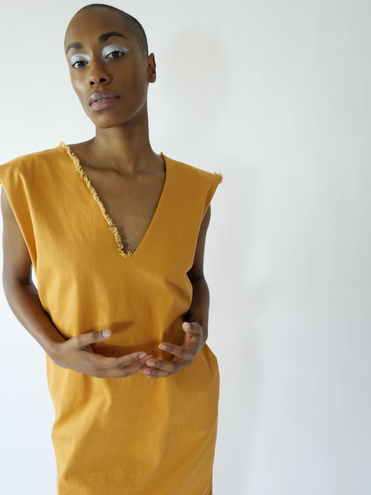ANGL COLUMN DRESS in papaya