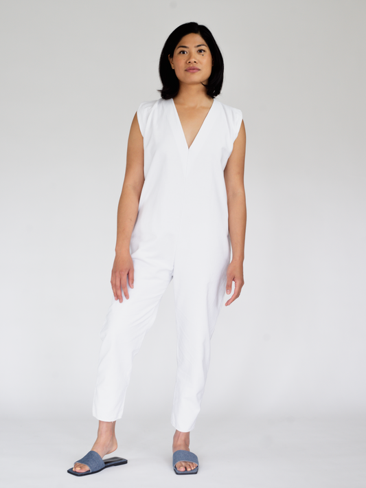 ANGL JUMPSUIT in white canvas